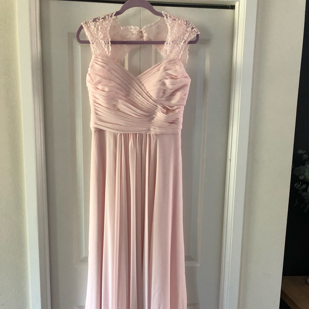 JJ’s House blush bridesmaid dress